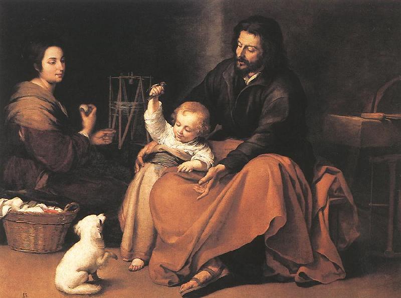 MURILLO, Bartolome Esteban The Holy Family sgh Sweden oil painting art